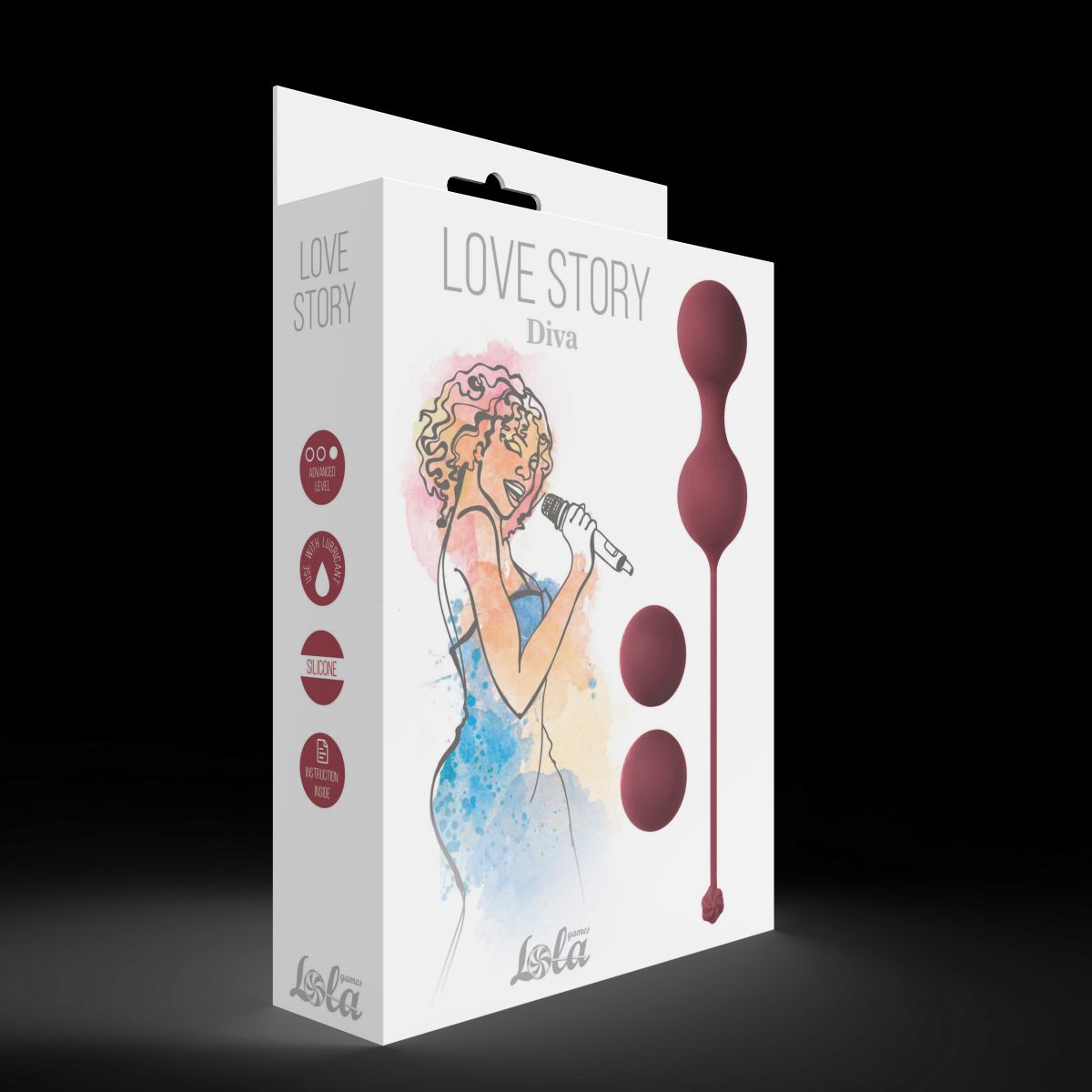 Набор бордовых вагинальных шариков Love Story Diva 5