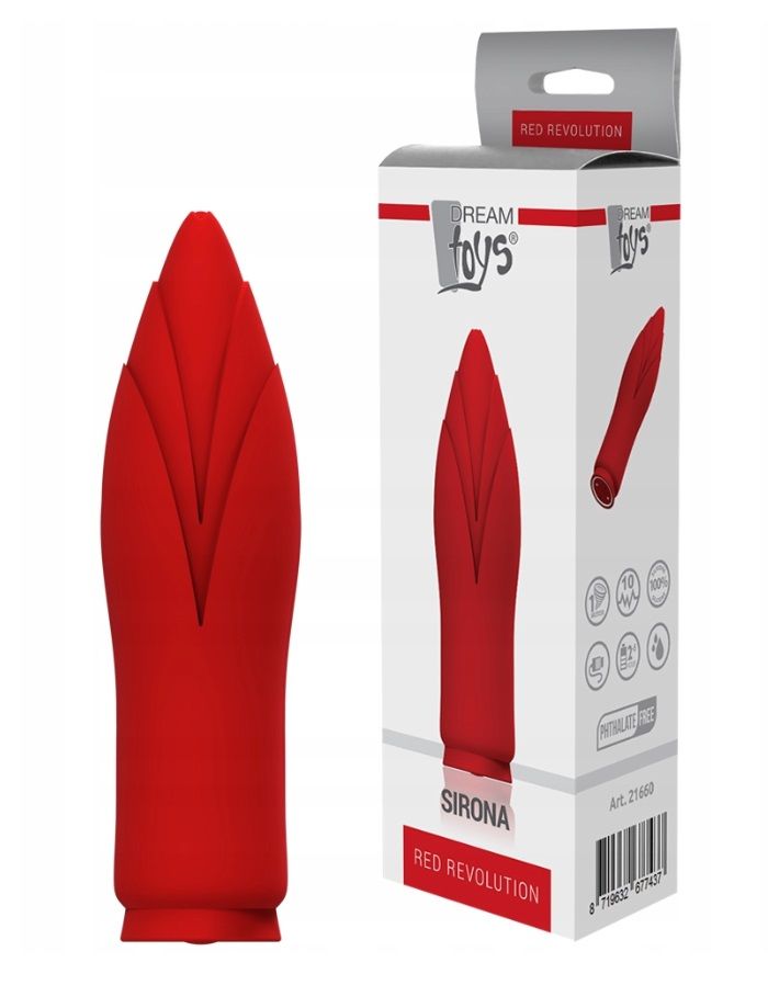 Красный клиторальный стимулятор Sirona - 10 см. 2