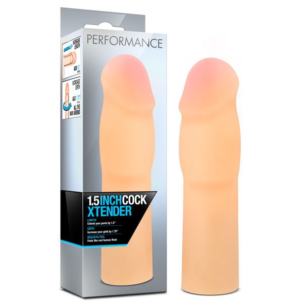 Телесная насадка-удлинитель на пенис PERFORMANCE 1.5INCH COCK XTENDER - 16 см. 2