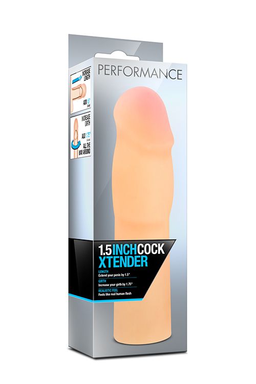 Телесная насадка-удлинитель на пенис PERFORMANCE 1.5INCH COCK XTENDER - 16 см. 3