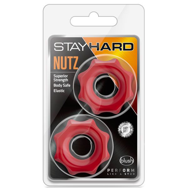 Набор из 2 красных фигурных эрекционных колец NUTZ 2