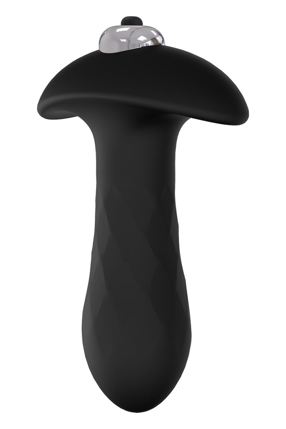 Черная анальная вибровтулка Single Speed Diamond Plug - 10 см. 3