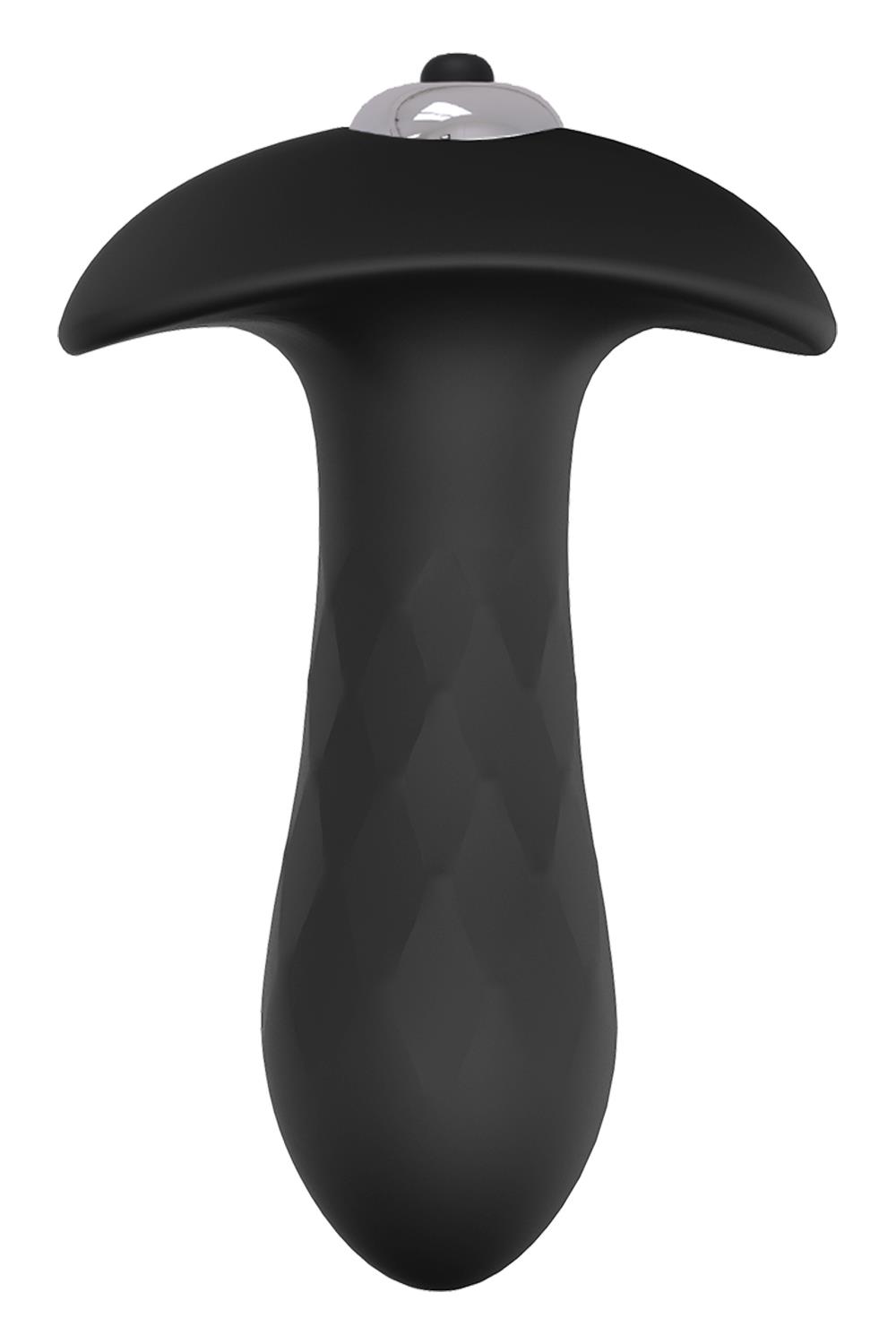 Черная анальная вибровтулка Single Speed Diamond Plug - 10 см. 1