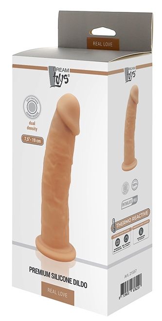 Телесный фаллоимитатор на присоске DILDO 7.5INCH - 19 см. 2