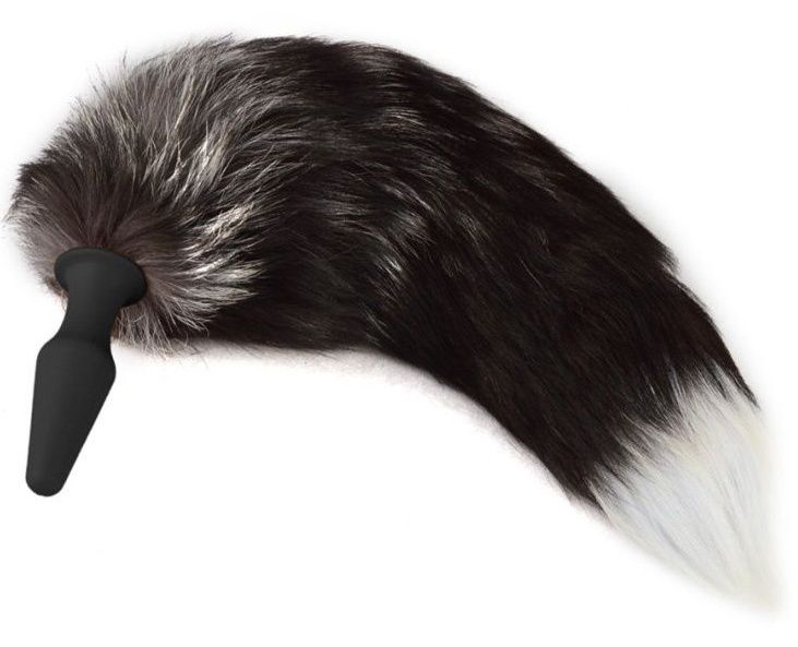 Коническая анальная пробка с натуральным хвостом 1