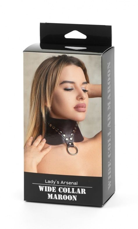 Бордовый широкий ошейник Wide Collar Maroon 4