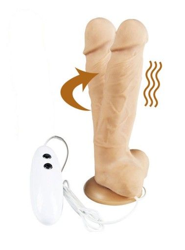 Телесный вибратор-ротатор на присоске Cesar Vibrator & Rotator - 17,5 см. 3