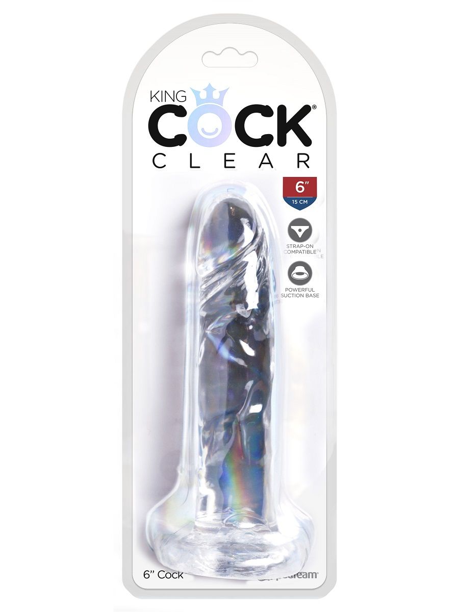 Прозрачный фаллоимитатор King Cock Clear 6 Cock - 18,4 см. 4