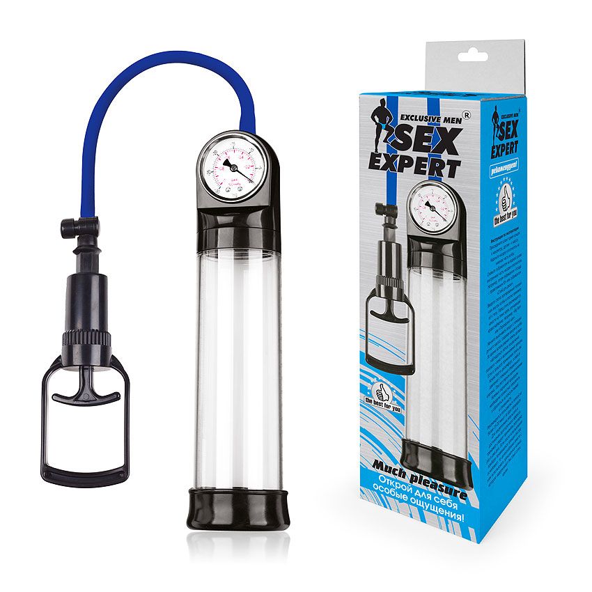 Прозрачная вакуумная помпа Sex Expert с манометром 2