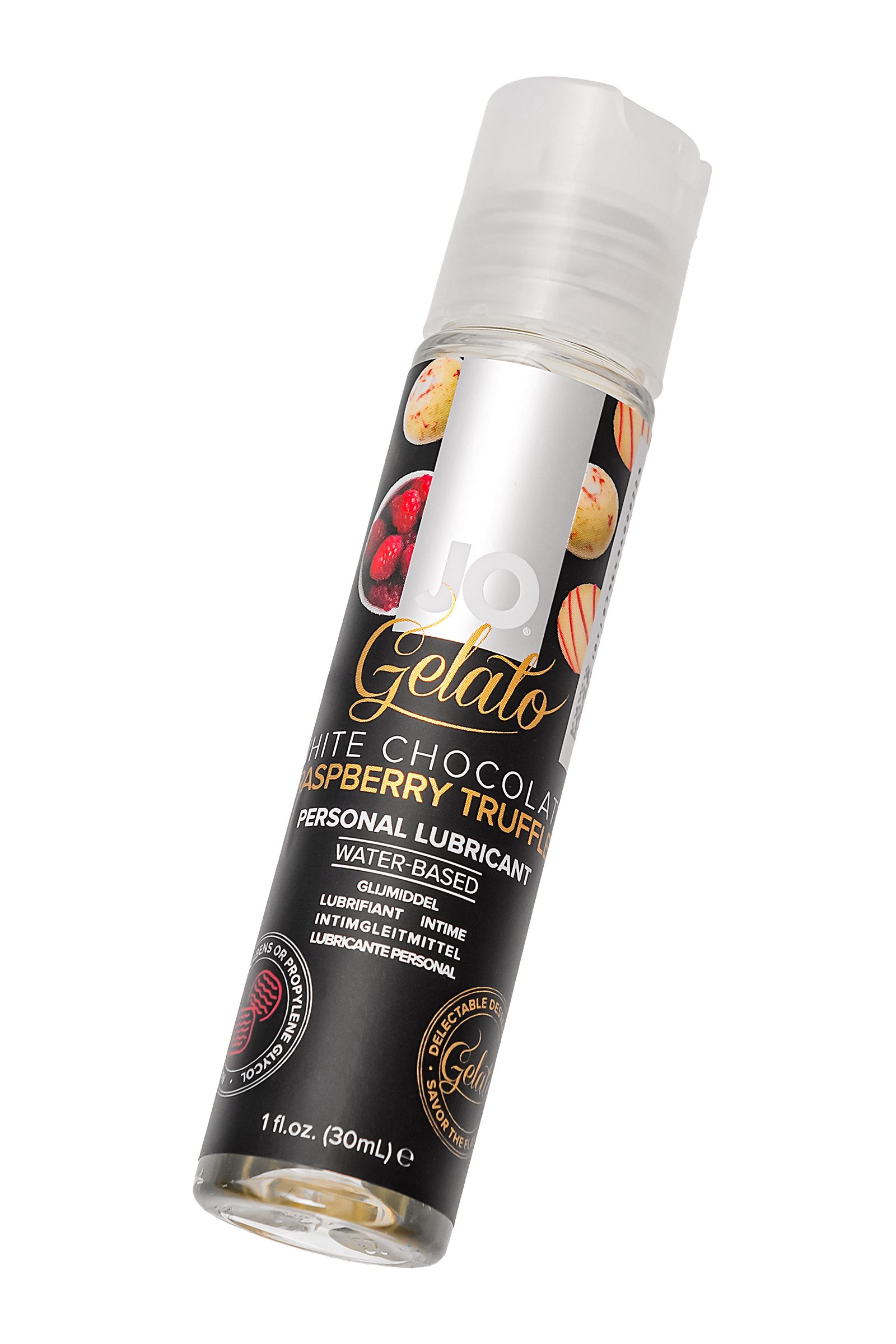 Лубрикант с ароматом трюфелей из белого шоколада и малины JO GELATO WHITE CHOCOLATE RASPBERRY TRUFFLE - 30 мл. 5