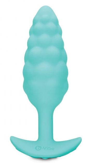 Мятный рельефный анальный виброплаг Bump - 12 см. 1