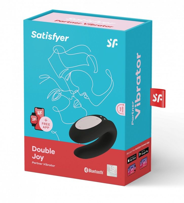 Черный вибратор для пар Double Joy с управлением через приложение 7