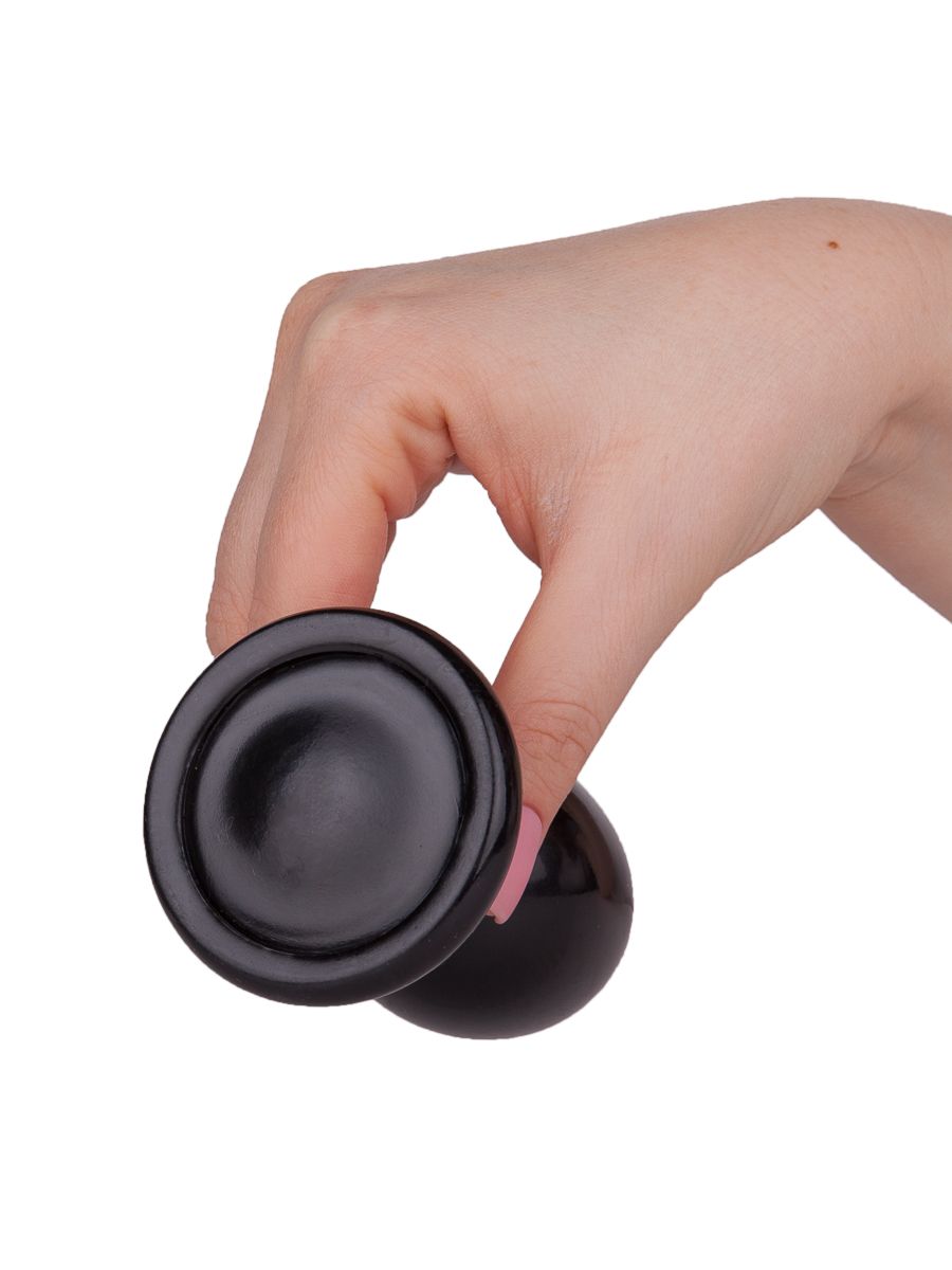 Черный анальный плаг Glide M - 10,3 см. 5