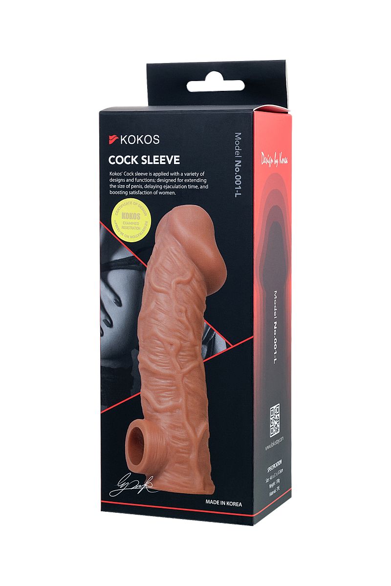 Телесная насадка на фаллос с отверстием для мошонки Cock Sleeve 001 Size L - 17,6 см. 10