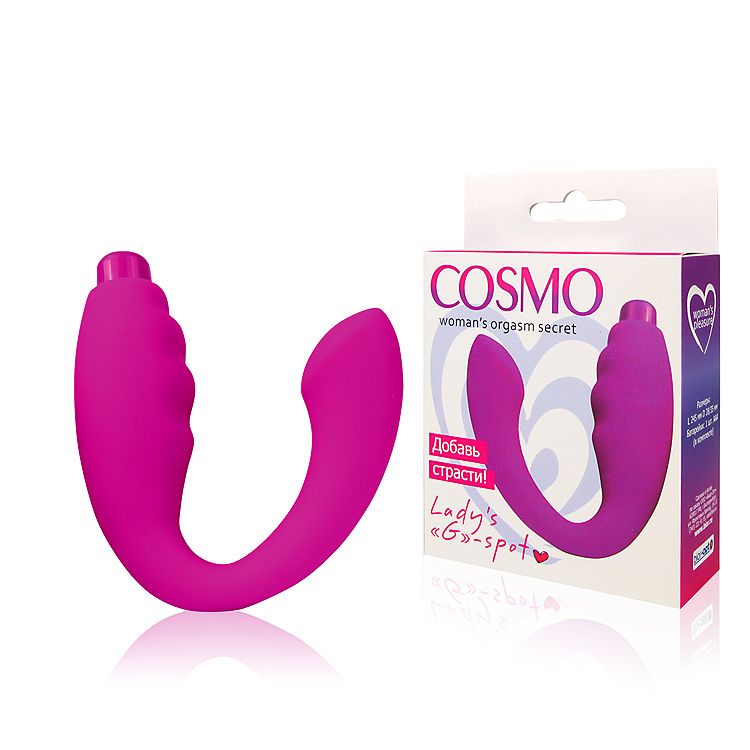 Ярко-розовый изогнутый вибромассажер 2