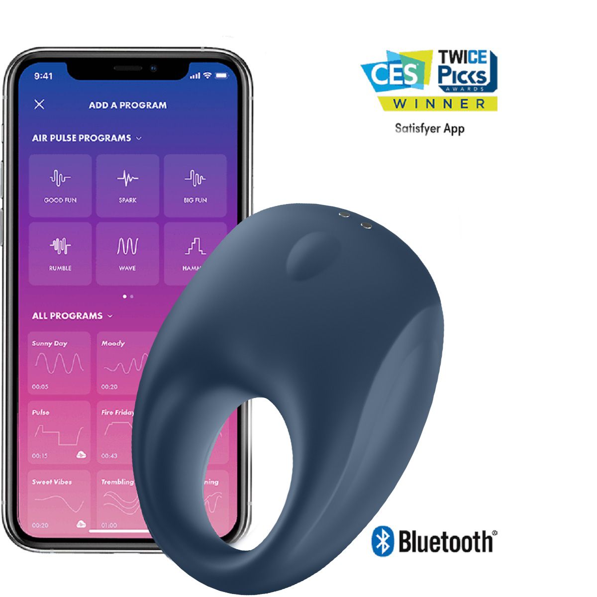 Эрекционное кольцо Satisfyer Strong One с возможностью управления через приложение 2