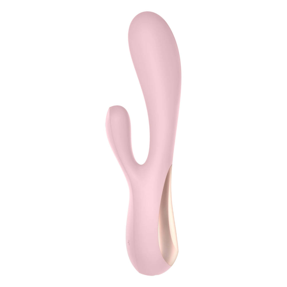 Розовый вибратор-кролик Satisfyer Mono Flex с управлением через приложение - 20,4 см. 2
