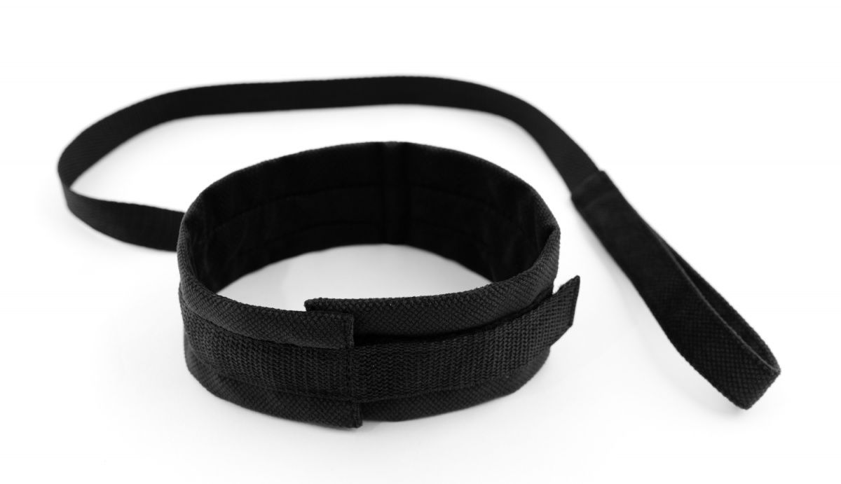 Черный ошейник My rules с поводком 3