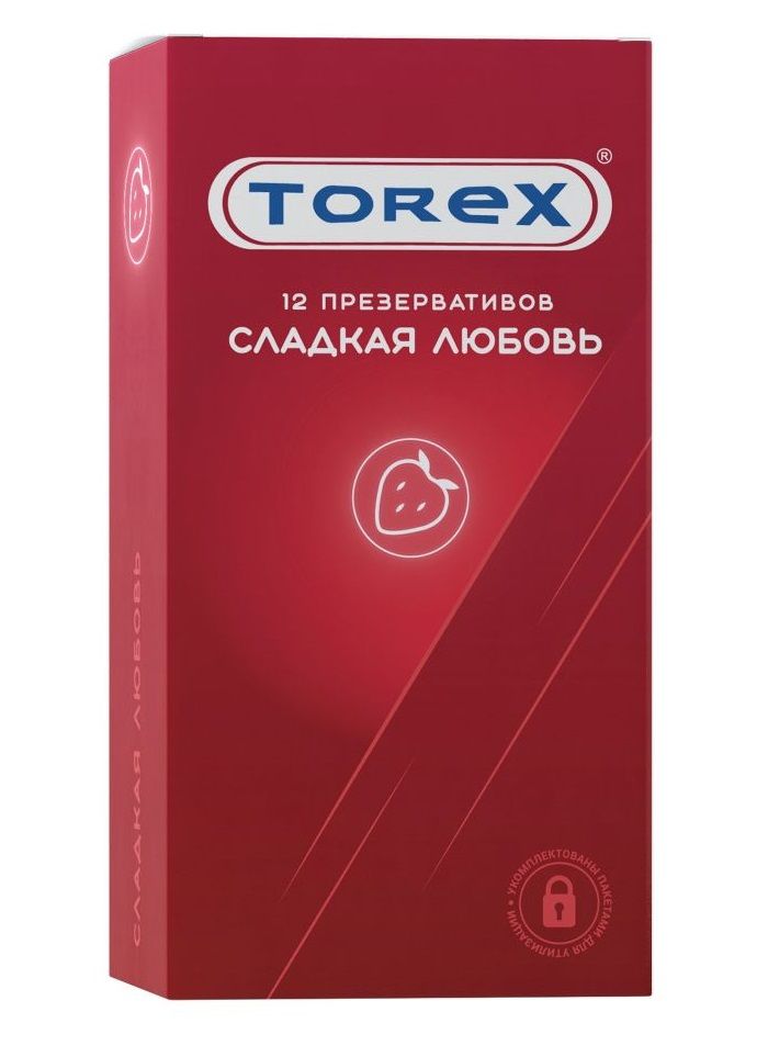 Презервативы Torex "Сладкая любовь" с ароматом клубники - 12 шт.