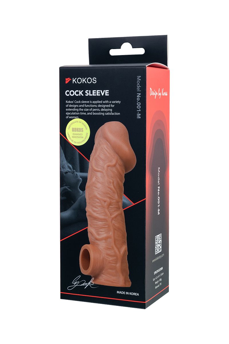 Телесная насадка на фаллос с фиксацией мошонки Cock Sleeve 001 Size M - 15,6 см. 10
