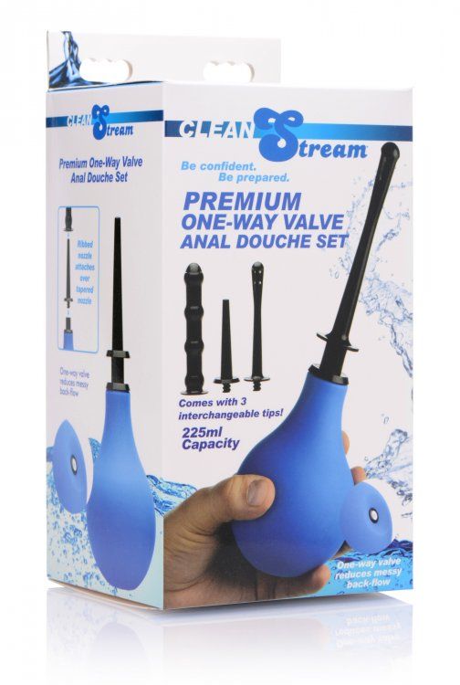 Анальный душ с 3 насадками Premium One-way Valve Anal Douche Set 2