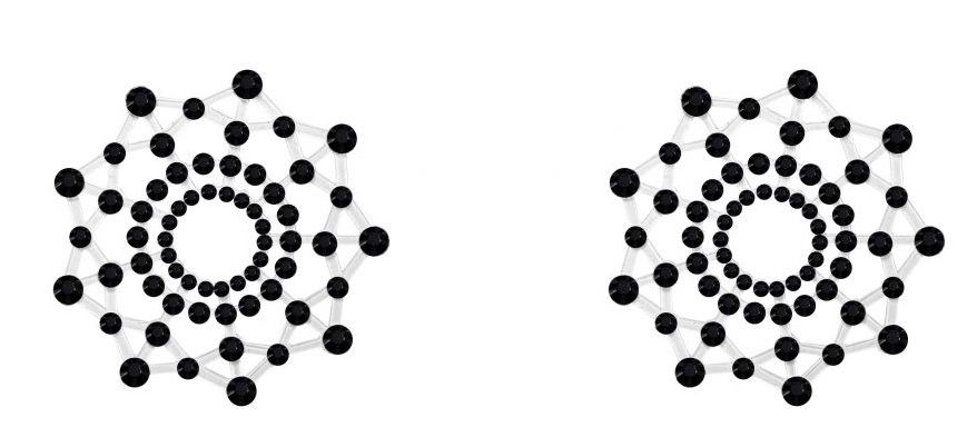 Черные наклейки на грудь Rowland 1