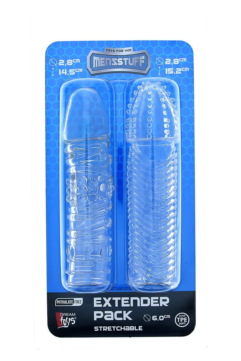 Комплект из 2 прозрачных насадок на пенис Penis Extender Pack 2