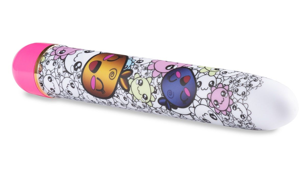 Яркий вибромассажёр с принтом Play Yummy - 17,8 см. 3