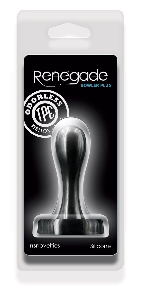 Черная анальная пробка Bowler Plug SM - 8,4 см. 2