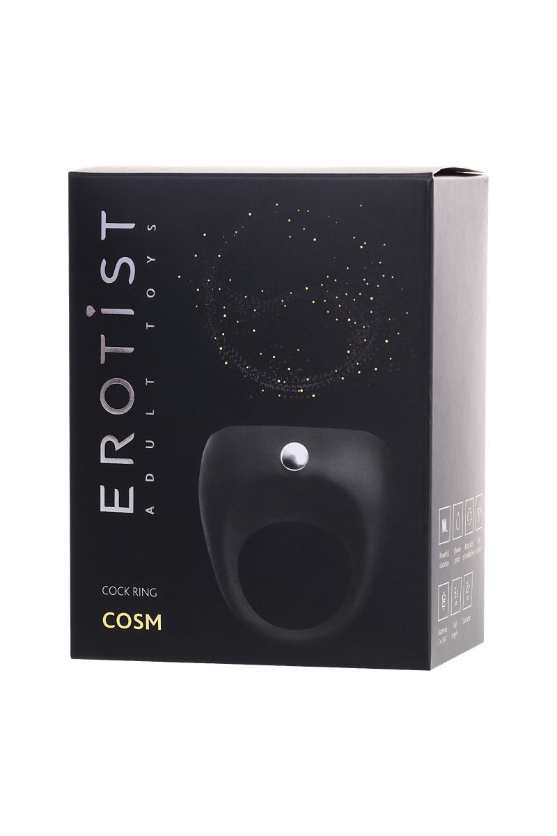 Черное эрекционное виброкольцо Erotist Cosm 6