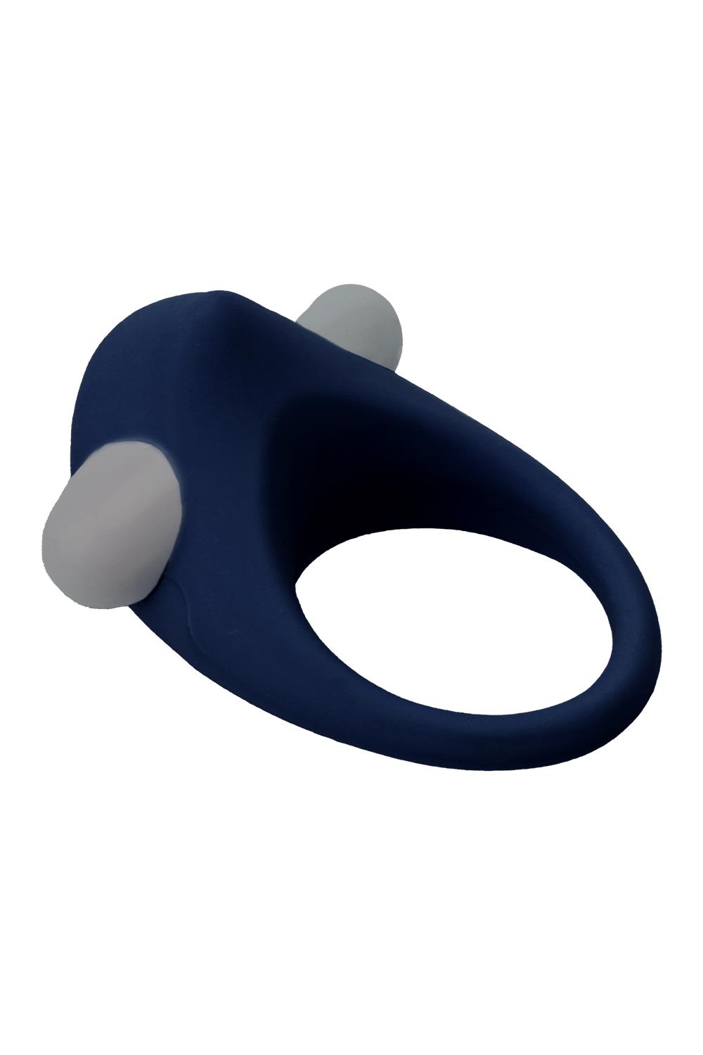 Гладкое синее эрекционное виброкольцо Stimu Ring 1