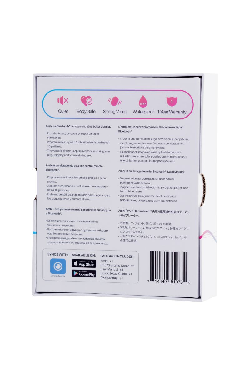 Ярко-розовая вибропуля Lovense Ambi 8