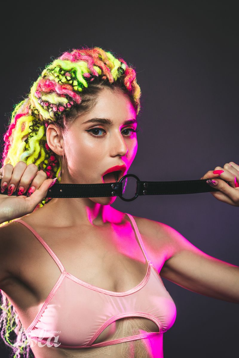 Черный кляп-кольцо Modesty 6