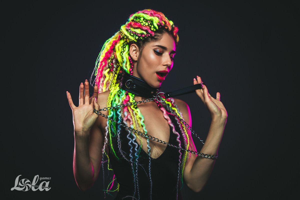 Черный ошейник Fetish с поводком 5