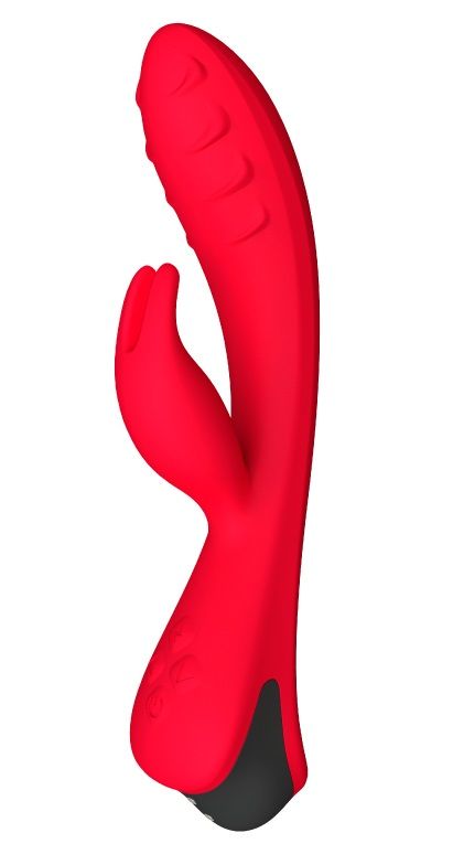 Красный вибратор-кролик Lepus с ребрышками 1