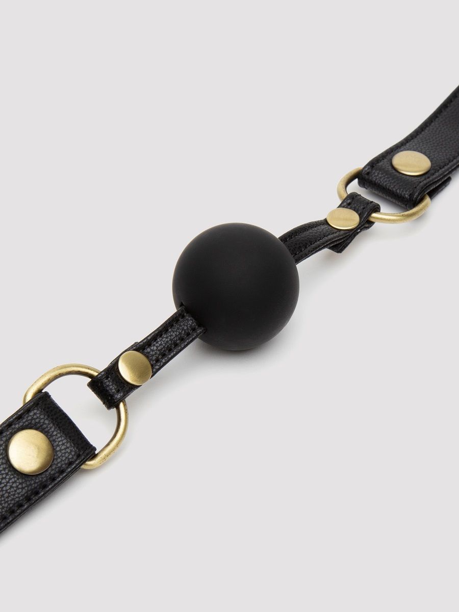 Черный кляп-шар Bound to You Faux Leather Ball Gag 3
