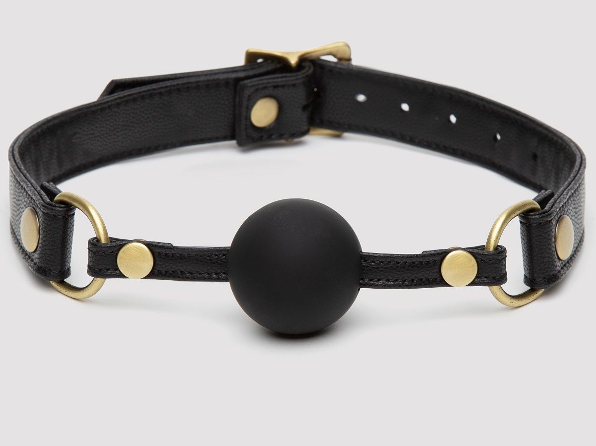 Черный кляп-шар Bound to You Faux Leather Ball Gag 1