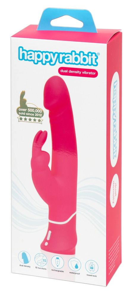 Розовый вибратор-кролик Realistic Dual Density Rechargeable Rabbit Vibrator - 25,5 см. 6