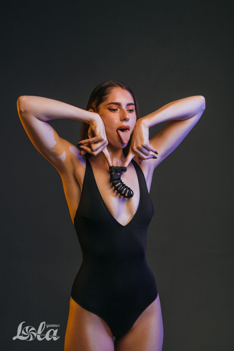 Мужской пояс верности черного цвета Romello 5