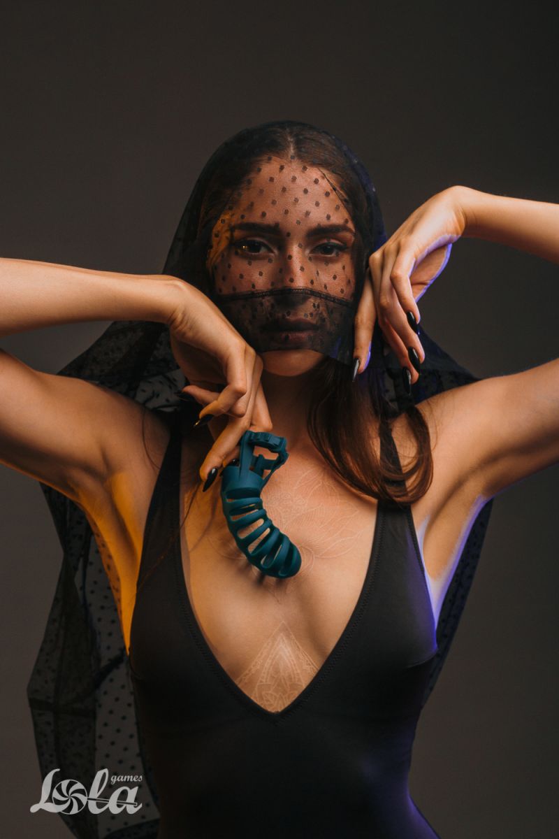 Мужской пояс верности зеленого цвета Romello 8