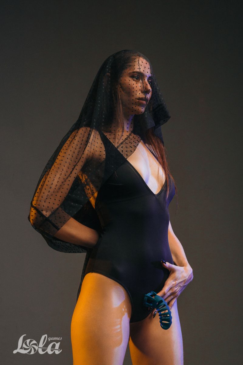 Мужской пояс верности зеленого цвета Romello 10