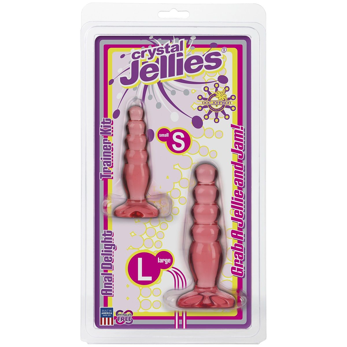 Набор из двух розовых анальных втулок Crystal Jellies Anal Trainer Kit 2