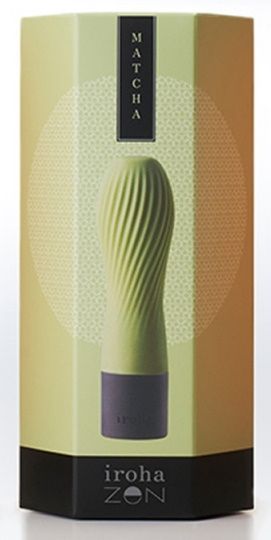 Салатовый рифленый мини-вибратор IROHA ZEN MATCHA - 12,7 см. 3