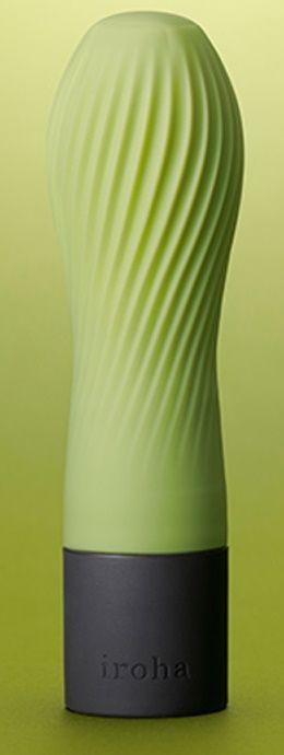 Салатовый рифленый мини-вибратор IROHA ZEN MATCHA - 12,7 см. 1