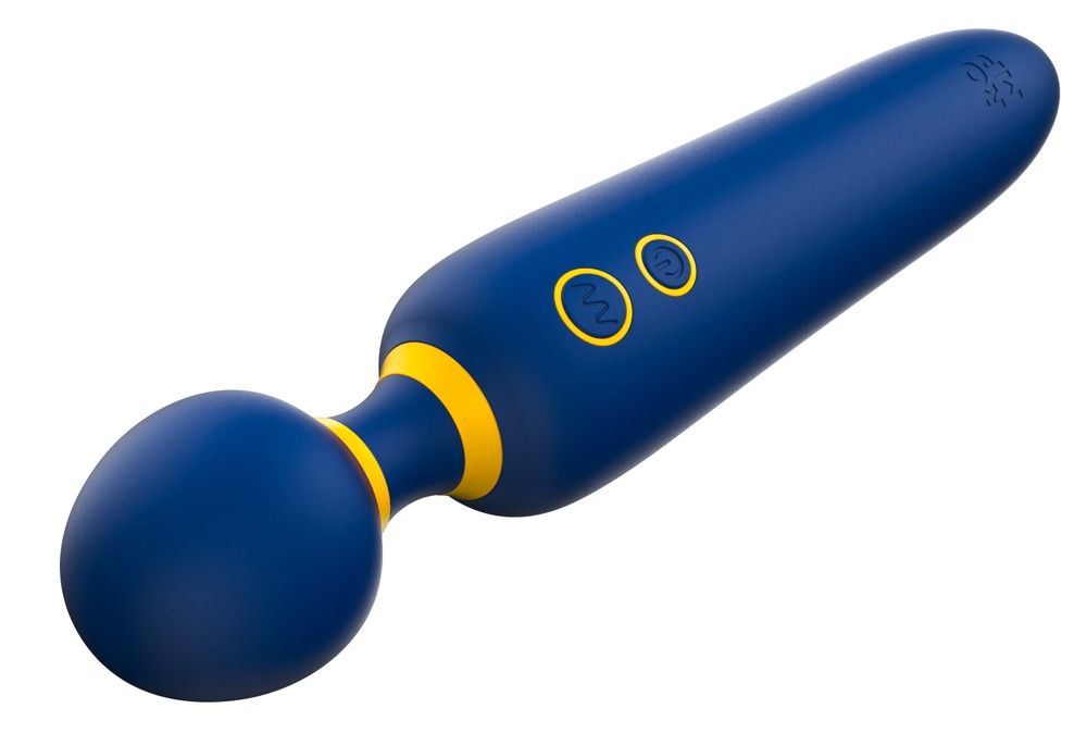 Синий вибромассажер с круглой головкой Romp Flip - 23 см. 2