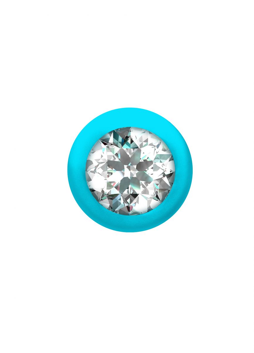 Бирюзовая анальная цепочка с кристаллом Buddy - 17,7 см. 4