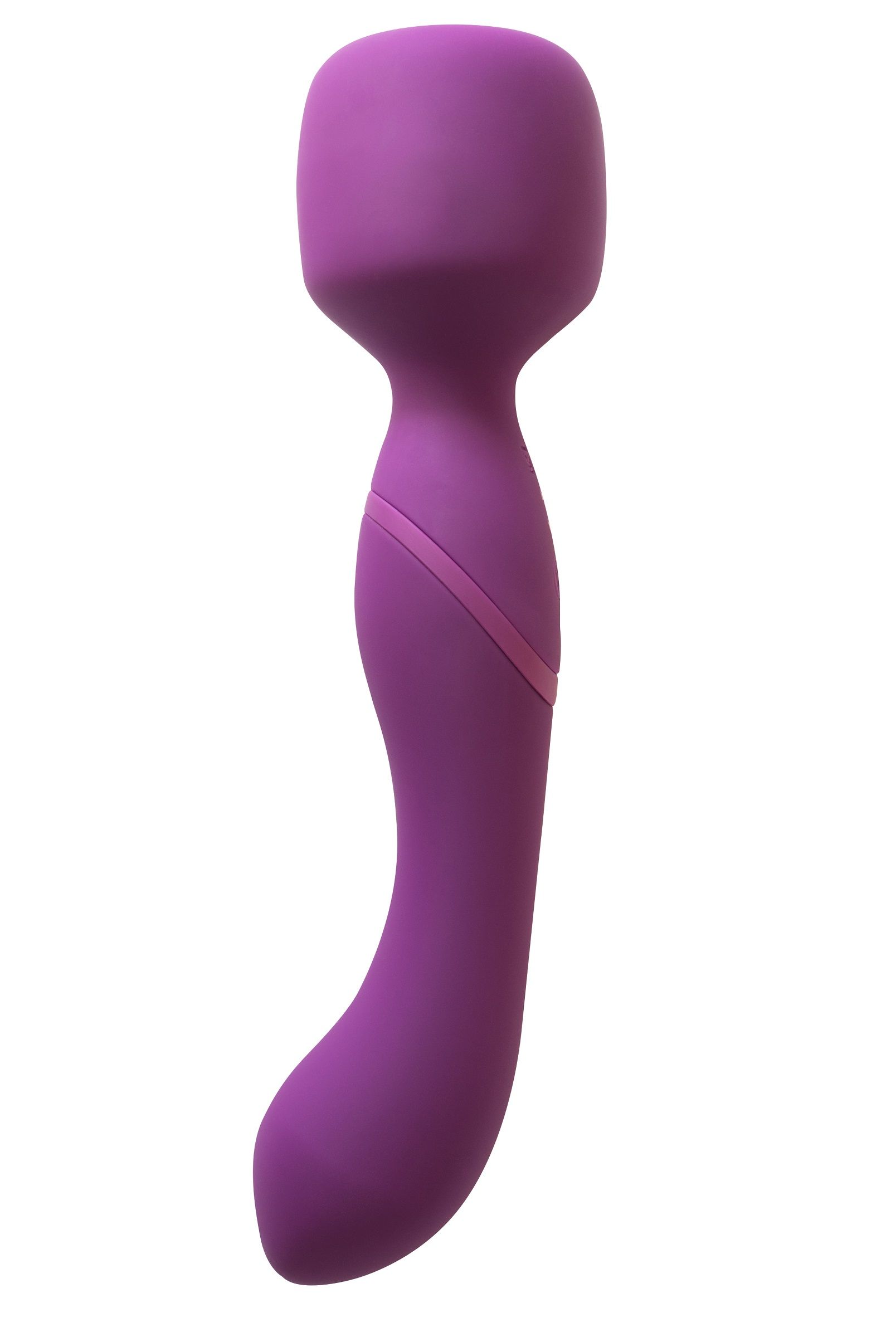 Фиолетовый двусторонний вибромассажер Heating Wand с нагревом - 22 см. 1