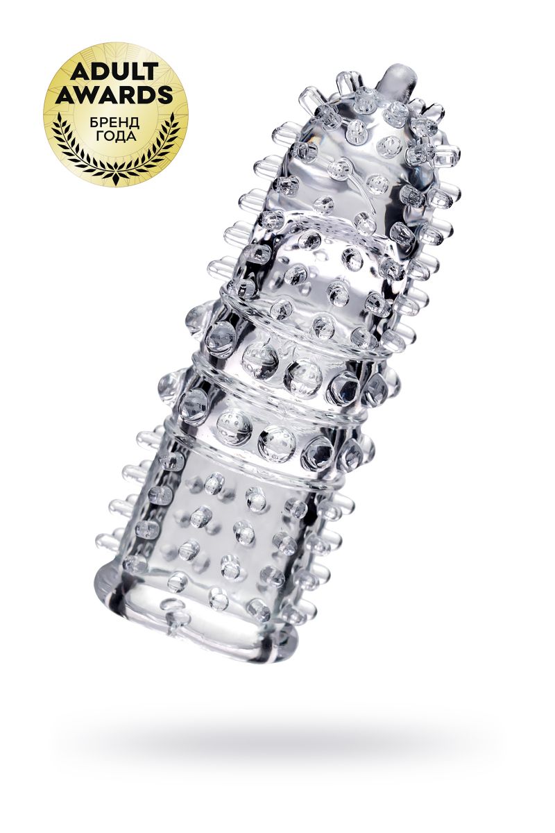 Прозрачная рельефная насадка на палец Arbo - 8 см. 2