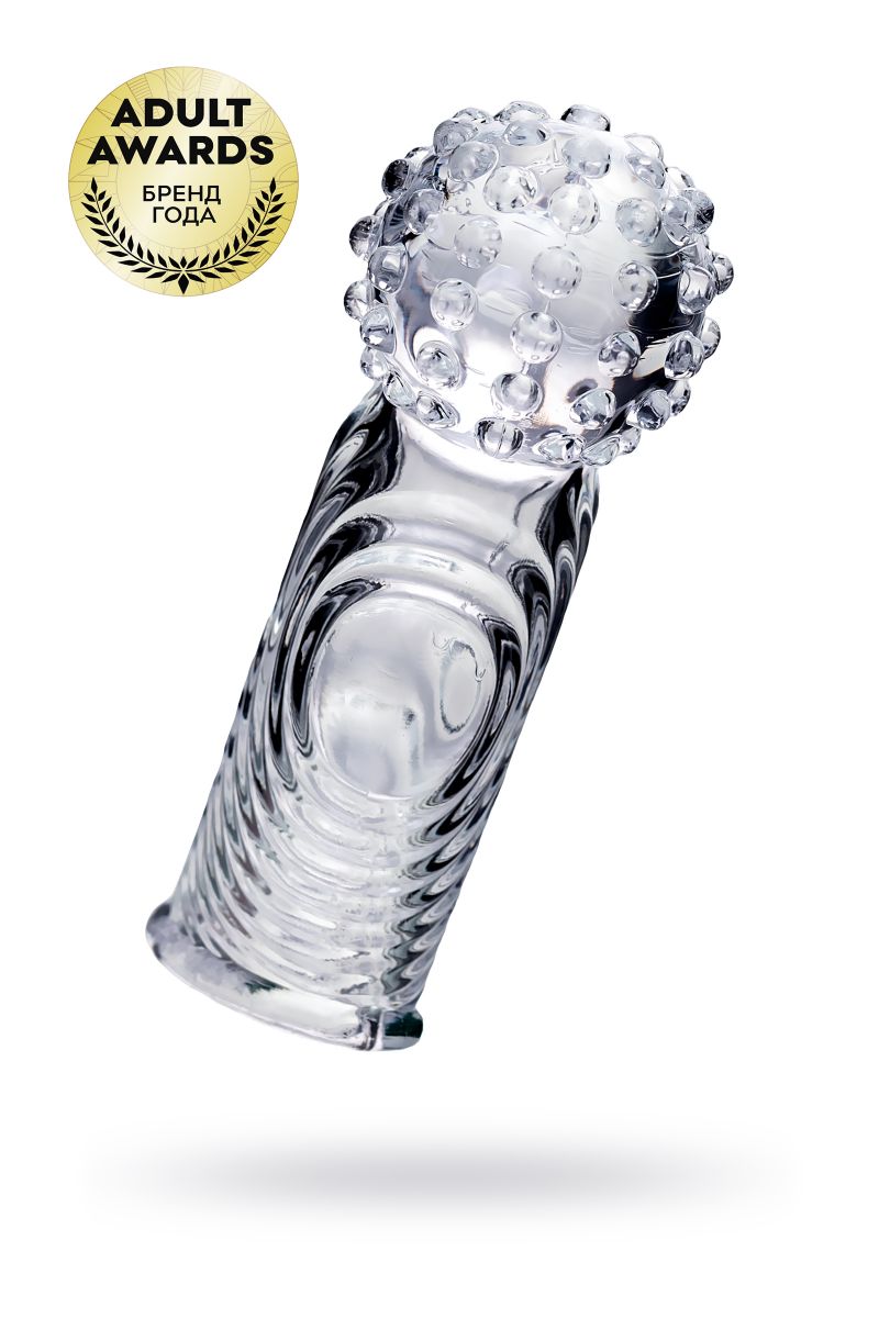 Прозрачная рельефная насадка на палец Ricol - 8 см. 2