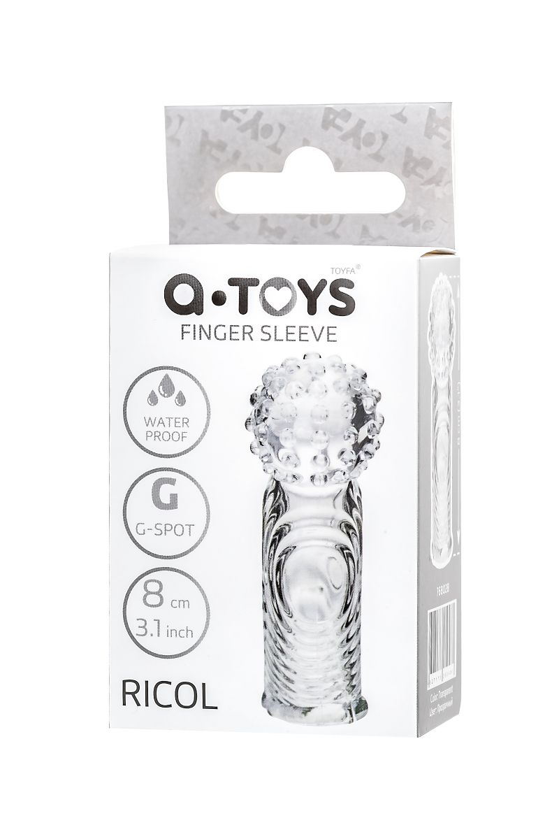 Прозрачная рельефная насадка на палец Ricol - 8 см. 4